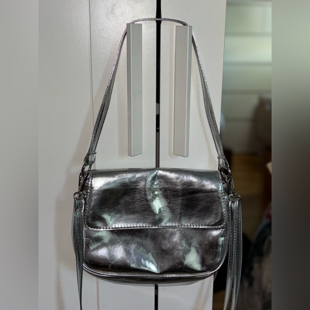 Silver Metallic Shoulder Bag